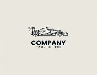Fototapeta premium Formula racing car outline vector illustration on white background