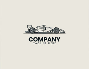 Fototapeta premium Formula racing car outline vector illustration on white background