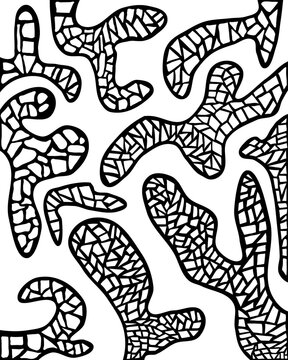 Zentangle pattern. Sketch effect ornament. Abstract tangled circle pattern. illustration texture for backgrounds, printed products or fabric.
