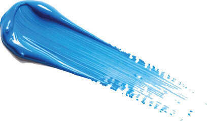 Fototapeta premium Vibrant Blue Paint Brush smear Strokes On White Background With Abstract Texture And Motion.