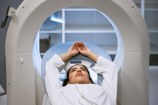 Woman undergoing through medical test at hospital