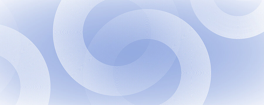 Abstract circle lines on light blue background. Geometric stripe line art design for poster, brochure, cover, website, header, web banner, presentation