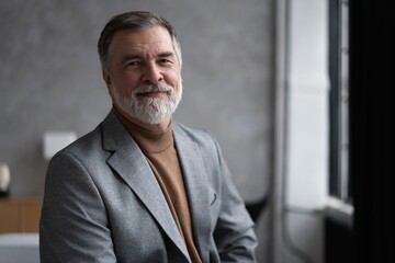 Plakat Portrait of a confident mature businessman near the window.