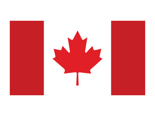 Red canadian maple leaf flag with white background © ar88design