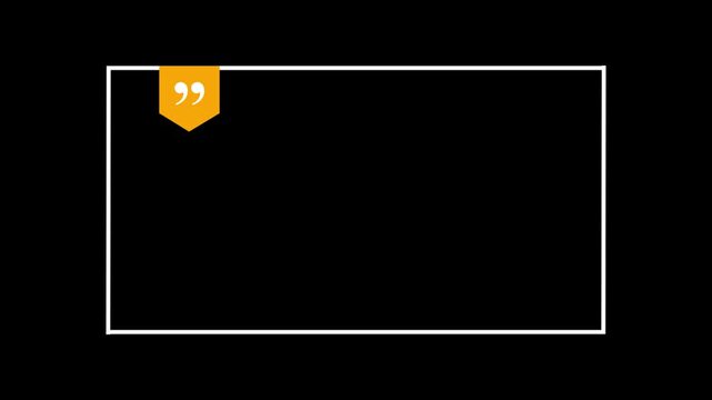 Orange Quote Corner Frame Animation on Black Background Minimal Overlay Motion Graphic Modern Presentation Border Animation for Titles Testimonials and Social Media Videos