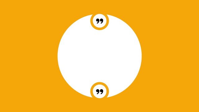 Circular Quote Box or quote title Animation with Orange Background Minimal Speech Overlay Motion Graphic Modern Testimonial Pop up Animation for Presentation Social Media and Video Editing