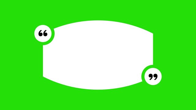 Organic Speech Bubble Quote Animation on Green Screen Background Creative Chat UI or review or testimonial Motion Graphic with Chroma Key