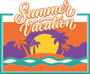 Obraz premium vibrant summer vacation tropical beach sunset