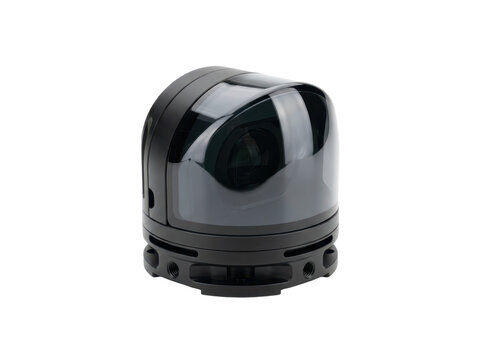 Modern professional ptz security camera isolated on transparent background
