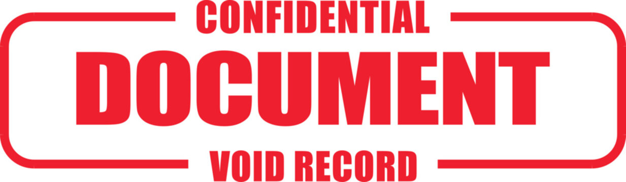 Confidential document with rubber stamp on void record office paper