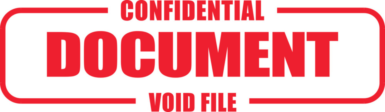 Confidential document with rubber stamp on void file papers