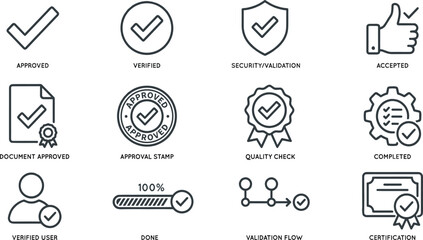 Fototapeta premium Dentistry and oral healthcare line icon set with dental implant and tooth vector
