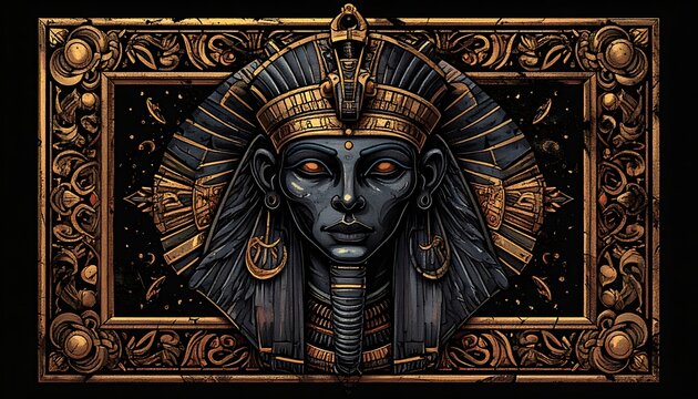 Egyptian Pharaoh Ancient Royal Portrait.