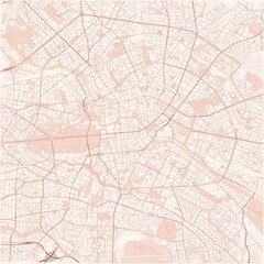 Obraz premium Berlin City Street Map Poster Print JPG Pastel Orange Warm Sunset Wall Art
