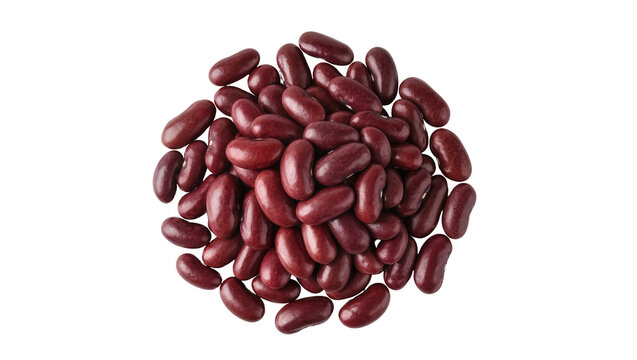 Pile of dark red kidney beans, isolated on transparent background
