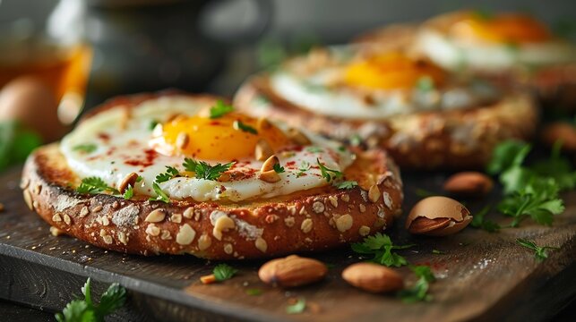 Keto desi breakfast fried egg butter tea almond bread rustic setup warm cultural tones low carb lifestyle