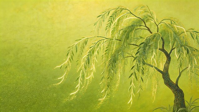 Willow tree with drooping branches