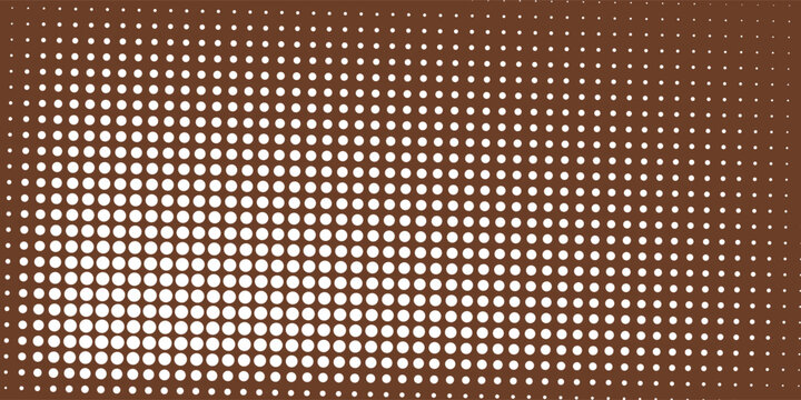 Brown background with evenly spaced white polka dots. Pattern repeats uniformly across the entire frame. Simple, clean, and visually soothing design. Perfect for backgrounds, templates