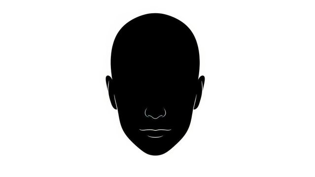 Silhouette of a human head with facial features visible against a white background