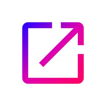 Modern Gradient Share External Link and Export Vector Icon