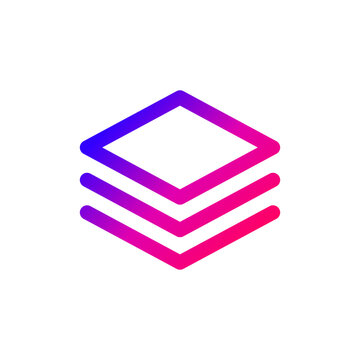 Modern Gradient Creative Design Layers Stack Vector Icon