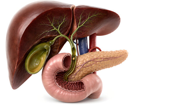 Choledocholithiasis Common Bile Duct Stone 3D Medical Illustration for Digestive Health and Patient Education