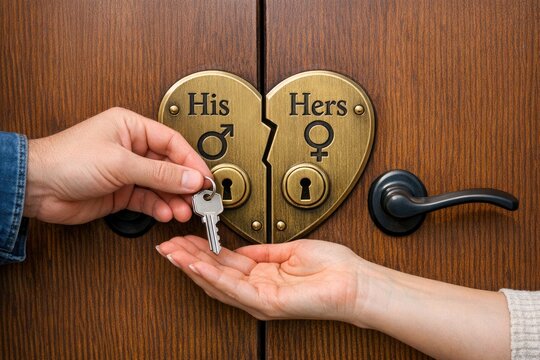 A person holding a key to a broken heart