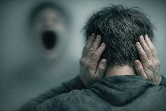 A person hiding their face from view, often used in situations where anonymity is desired