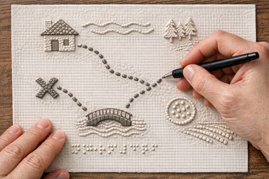 A person draws on a piece of paper, creative expression and self-expression