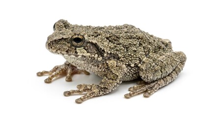 Obraz premium Warty Gray Toad Resting on White Studio Background