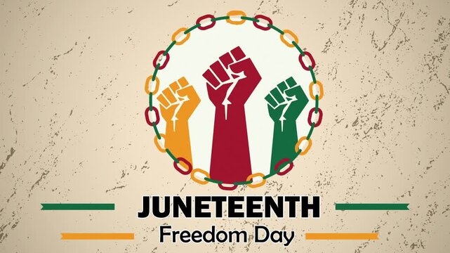 Juneteenth Freedom Day Animation Background  4k with  June 19, Freedom Day, America, an annual American holiday.