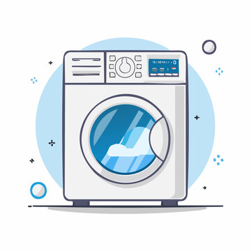 Modern Washing Machine Illustration