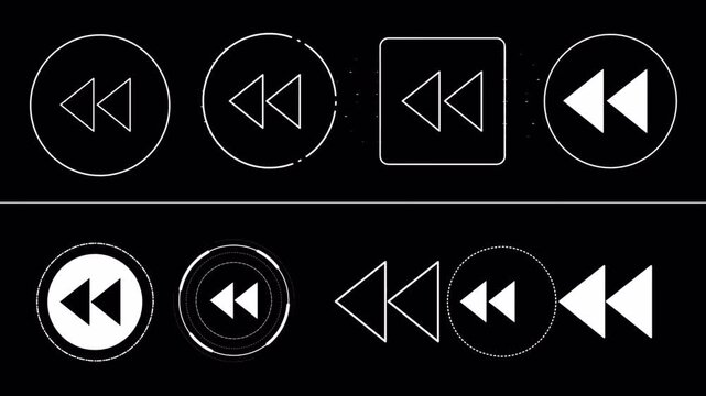 Rewind Buttons Pack collections for presentations. educational videos, or websites.