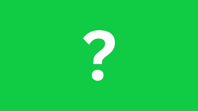White Question Mark Zoom In and Bounce Animation on Black Background