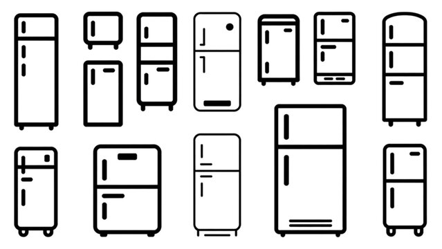 Minimalist flat pack kitchen cabinets and appliances illustration Vector