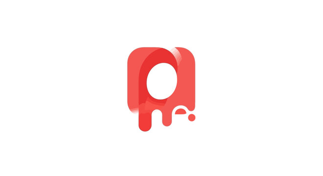 Abstract red logo design, geometric shape with a modern fluid and flowing concept logo without any