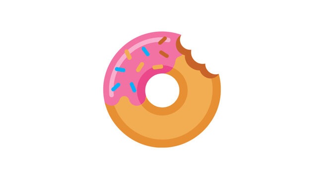 A visually appealing illustration of a delightful donut, showing a single bite taken out