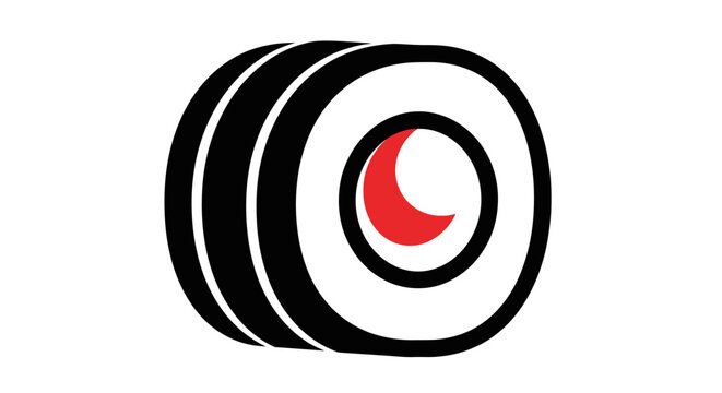 Abstract visual representation of a sushi roll with a unique design and artistic flair