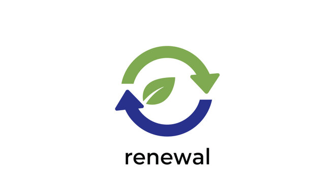 Conceptual Graphic of Green Renewal Symbolizing Cyclical Processes and Growth or Improvement