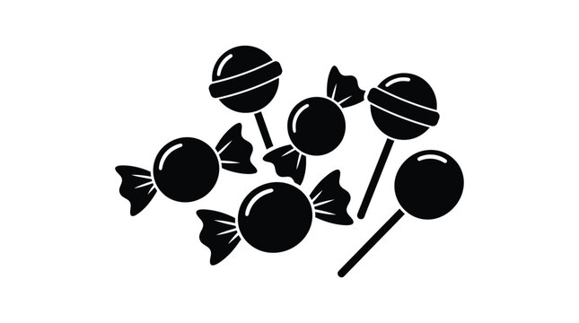 Candy silhouettes on a white background
