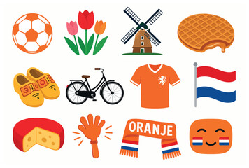Dutch Culture Icon Symbols. © bakoel