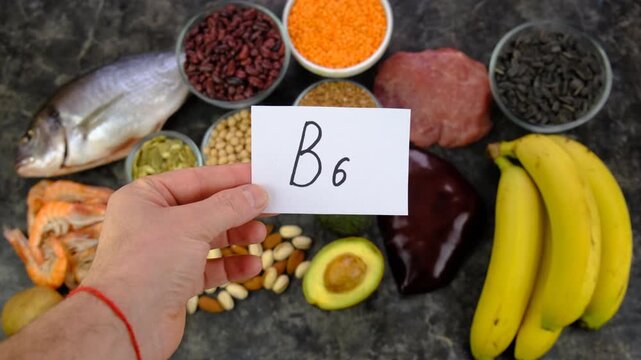 Foods that contain vitamin B6. Selective focus.