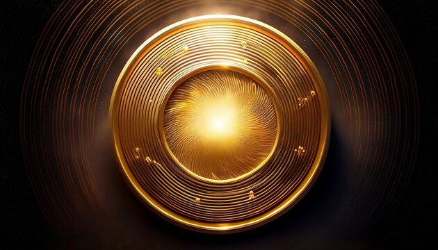 Modern Esoteric Artwork Depicting Endless Golden Karma Circle