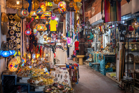 Vibrant Marrakech Medina with Traditional Moroccan Architecture