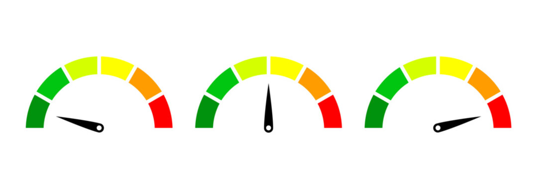 Speedometer rating meter set - vector illustration