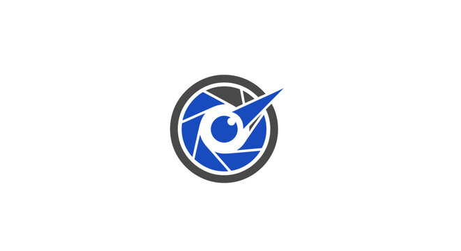 Creative camera eye logo design for photography and image capture concept