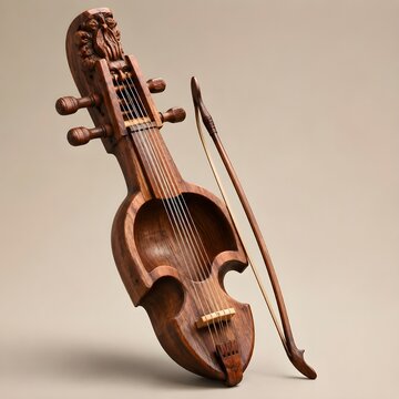 Traditional Nepali Sarangi String Musical Instrument 3D Render
