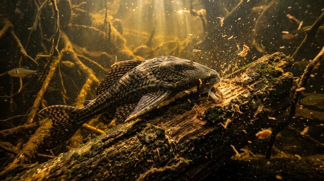 Panaque Catfish Amazon Wood-Eating Fish Loricariidae.