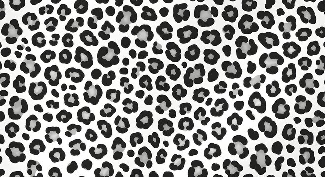 Black and white leopard print pattern. Fashion stylish vector texture.