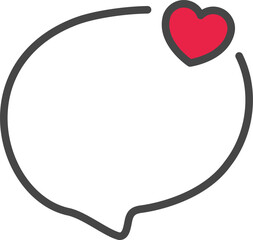 Fototapeta premium Speech bubble with red heart